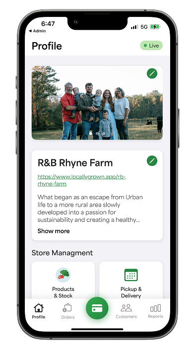 Locally Grown For Farmers App Store page