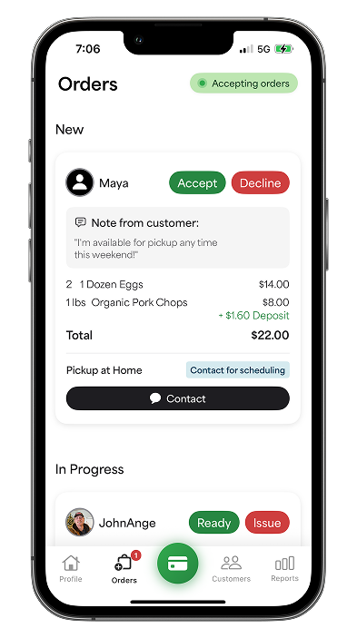 Locally Grown For Farmers orders